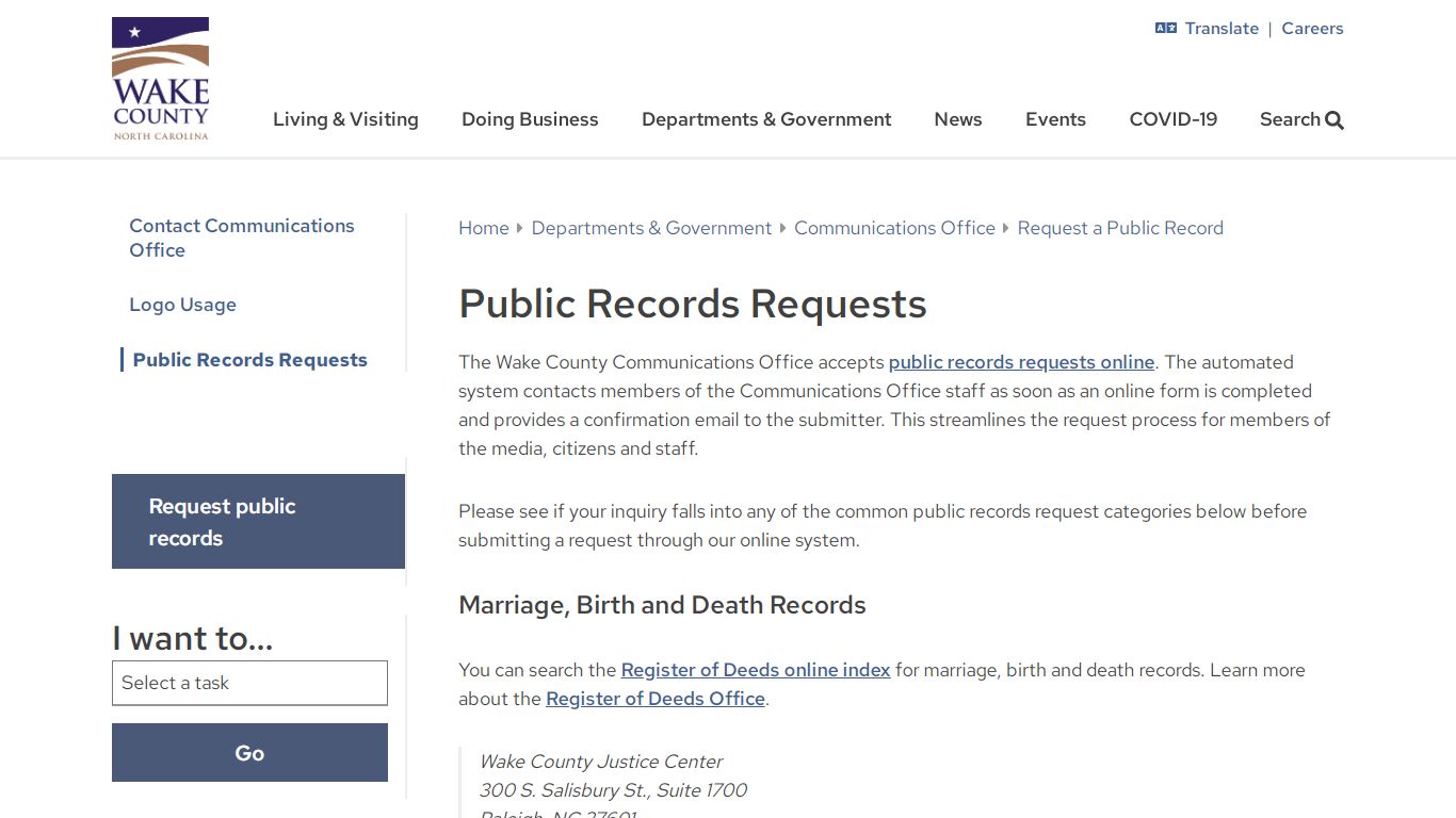 Public Records Requests | Wake County Government